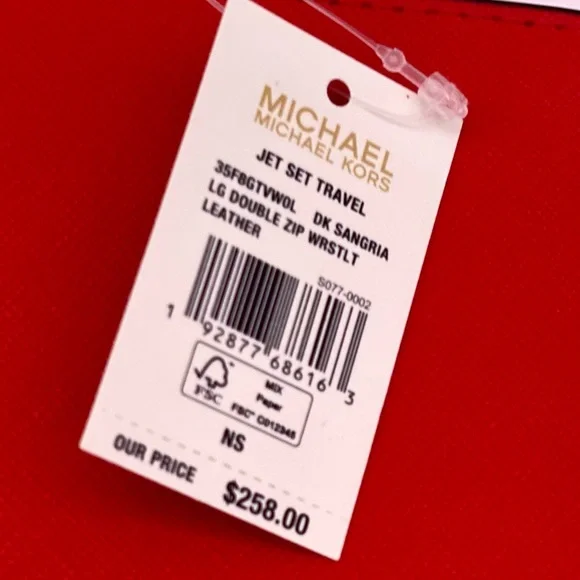 Michael Kors DoubleZip Wallet Wristlet Dark Sangria - Picture 8 of 8